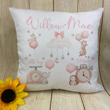 Load image into Gallery viewer, New Baby Cushion - Pink Balloon Animals