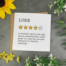 Load image into Gallery viewer, Personalised Star Rating Review Funny Card