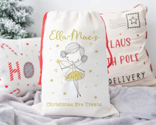 Load image into Gallery viewer, Gold Fairy Personalised Santa Sack
