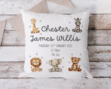 Load image into Gallery viewer, New Baby Cushion - Jungle Animals