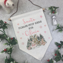 Load image into Gallery viewer, Personalised Santa Stop Here Sign - Ballerina Bunny-The Persnickety Co