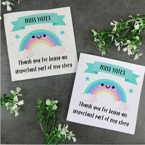 Personalised Rainbow Teacher Card-The Persnickety Co