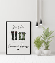 Load image into Gallery viewer, Personalised Welly Boot Print For Couples-The Persnickety Co