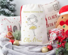 Load image into Gallery viewer, Gold Fairy Personalised Santa Sack-The Persnickety Co