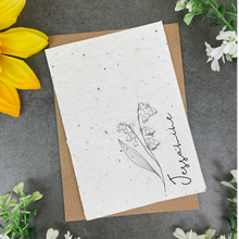 Load image into Gallery viewer, Personalised Birth Flower Plantable Seed Card