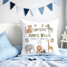 Load image into Gallery viewer, New Baby Cushion - Safari Animals