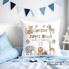Load image into Gallery viewer, New Baby Cushion - Safari Animals
