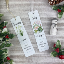 Load image into Gallery viewer, Birth Flower Personalised Bookmark-The Persnickety Co