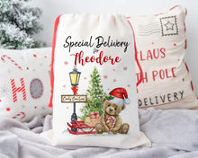 Load image into Gallery viewer, Christmas Teddy Bear Personalised Santa Sack-The Persnickety Co