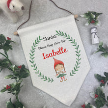 Load image into Gallery viewer, Personalised Santa Stop Here Sign - Elf Boy / Elf Girl