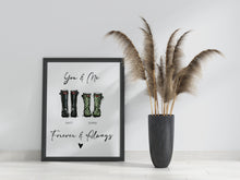 Load image into Gallery viewer, Personalised Welly Boot Print For Couples
