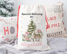 Load image into Gallery viewer, Christmas Bunny Personalised Santa Sack