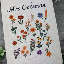 Load image into Gallery viewer, Personalised Teacher Notebook - Wildflower A5 Journal