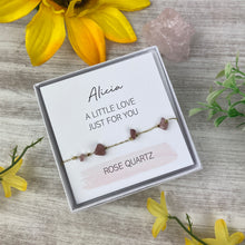 Load image into Gallery viewer, Rose Quartz Crystal Bracelet In Gift Box