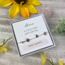 Load image into Gallery viewer, Rose Quartz Crystal Bracelet In Gift Box