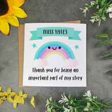 Load image into Gallery viewer, Personalised Rainbow Teacher Card