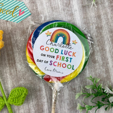 Load image into Gallery viewer, First Day Of School Personalised Rainbow Lollipop