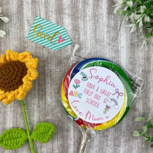 Load image into Gallery viewer, First Day Of School Personalised Rainbow Lollipop