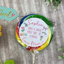 Load image into Gallery viewer, First Day Of School Personalised Rainbow Lollipop