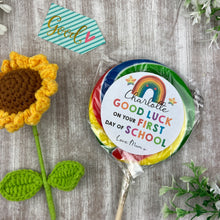 Load image into Gallery viewer, First Day Of School Personalised Rainbow Lollipop