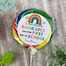 Load image into Gallery viewer, First Day Of School Personalised Rainbow Lollipop