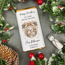 Load image into Gallery viewer, Personalised Polar Bear Christmas Chocolate Bar