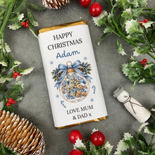 Load image into Gallery viewer, Personalised Candy Cane Lane Christmas Chocolate Bar