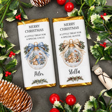 Load image into Gallery viewer, Personalised Rabbit & Robin Christmas Chocolate Bar,