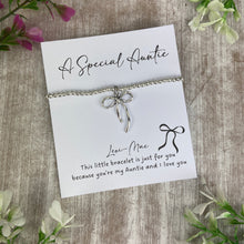 Load image into Gallery viewer, A Special Auntie Bracelet β Whimsical Bow Beaded Bracelet