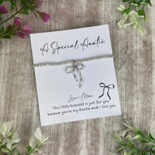 Load image into Gallery viewer, A Special Auntie Bracelet β Whimsical Bow Beaded Bracelet