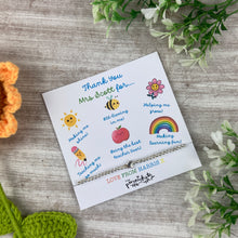 Load image into Gallery viewer, Teacher Thank You For... - Beaded Bracelet