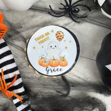 Load image into Gallery viewer, Personalised Cute Ghost Halloween Biscuit-The Persnickety Co