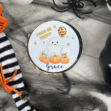 Load image into Gallery viewer, Personalised Cute Ghost Halloween Biscuit