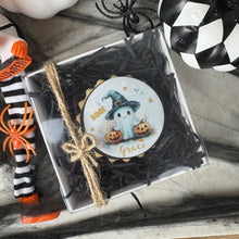 Load image into Gallery viewer, Personalised Spooky Cute Ghost Halloween Biscuit