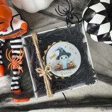 Load image into Gallery viewer, Personalised Spooky Cute Ghost Halloween Biscuit
