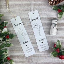 Load image into Gallery viewer, Personalised Birth Flower Bookmark