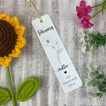Load image into Gallery viewer, Personalised Birth Flower Bookmark-The Persnickety Co