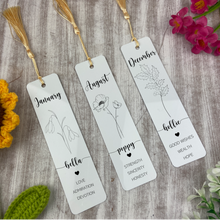 Load image into Gallery viewer, Personalised Birth Flower Bookmark