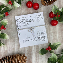 Load image into Gallery viewer, Whimsical Bow Christmas Beaded Bracelet