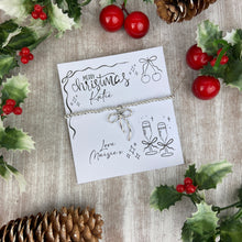 Load image into Gallery viewer, Whimsical Bow Christmas Beaded Bracelet