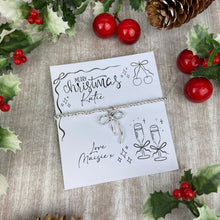 Load image into Gallery viewer, Whimsical Bow Christmas Beaded Bracelet