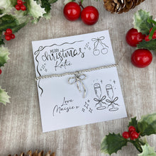 Load image into Gallery viewer, Whimsical Bow Christmas Beaded Bracelet