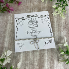 Load image into Gallery viewer, Whimsical Bow 16th Birthday Bracelet