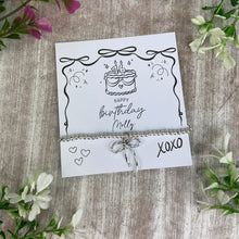 Load image into Gallery viewer, Whimsical Bow 16th Birthday Bracelet