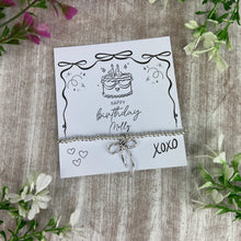 Load image into Gallery viewer, Whimsical Bow 16th Birthday Bracelet
