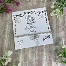 Load image into Gallery viewer, Whimsical Bow 18th Birthday Bracelet
