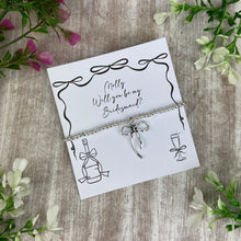 Load image into Gallery viewer, Whimsical Bow Bridesmaid Proposal Bracelet