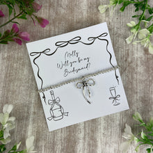 Load image into Gallery viewer, Whimsical Bow Bridesmaid Proposal Bracelet