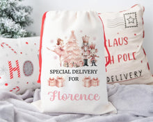 Load image into Gallery viewer, Pink Nutcracker Personalised Santa Sack