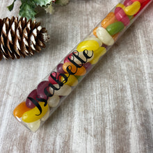 Load image into Gallery viewer, Personalised Candy Cane Tube with Jelly Beans